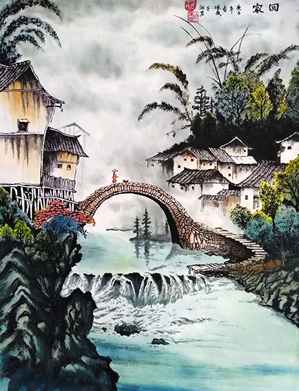 胡德康作品2《回家》55x70cm 画于2020年春